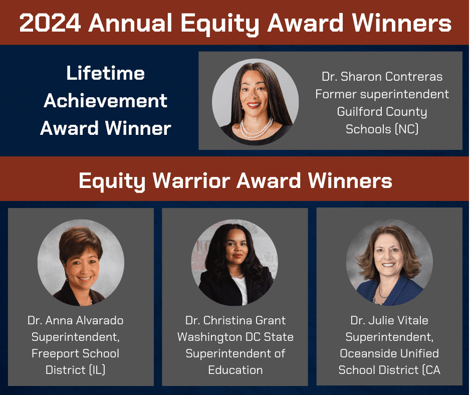 2024 Voice4Equity Equity Award Winners - Dr. Sharon Contreras, Dr. Anna Alvarado, Dr. Christina Grant, Dr. Julie Vitale