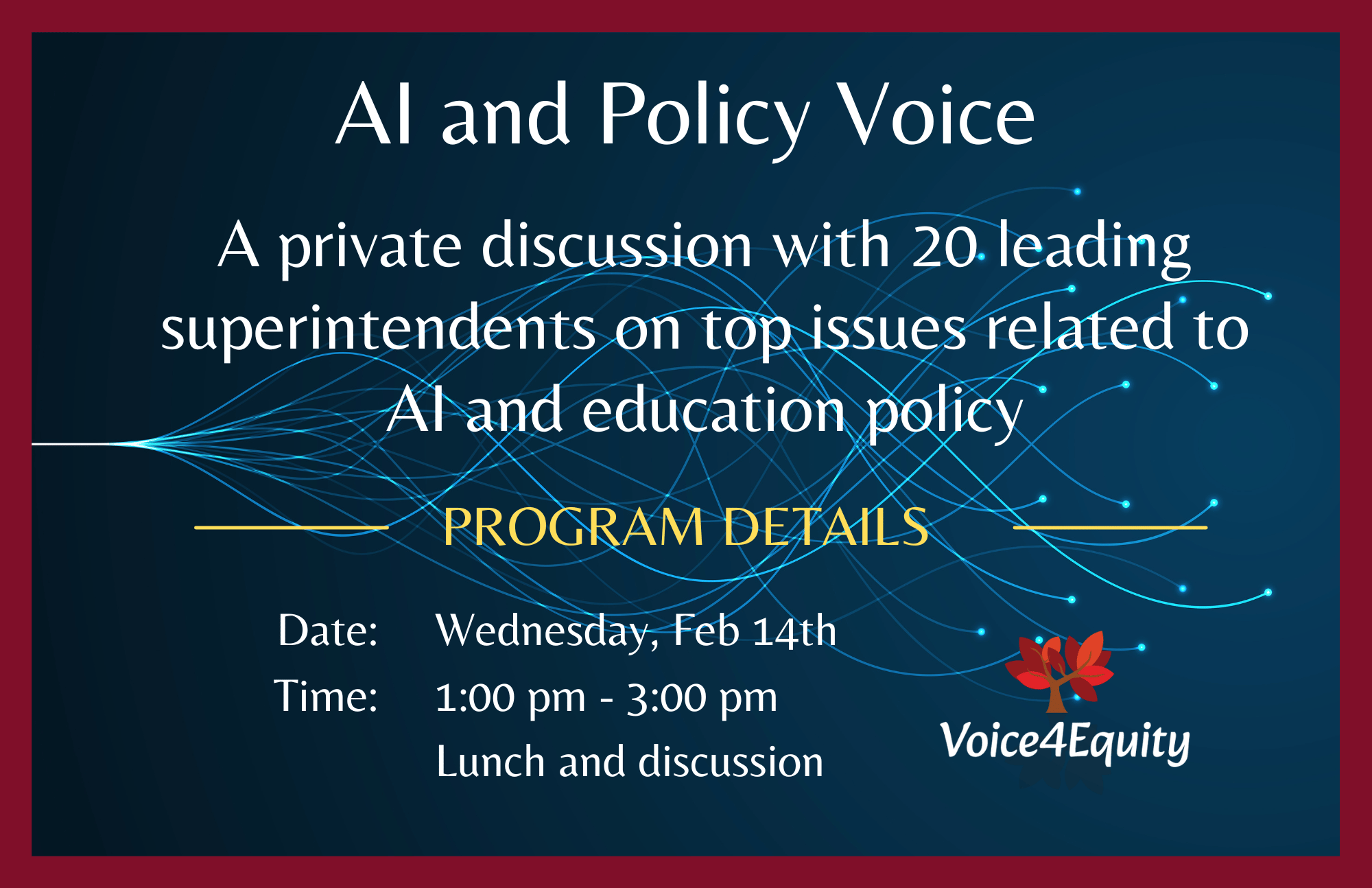 Invitation only private discussion on AI and Policy Voice at AASA NCE