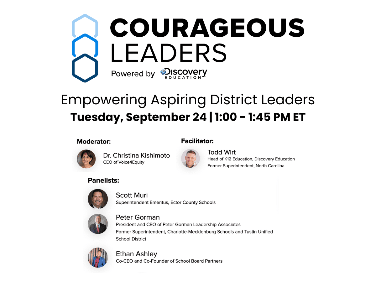 Christina Kishimoto moderates Courageous Leaders hosted by Discovery Education