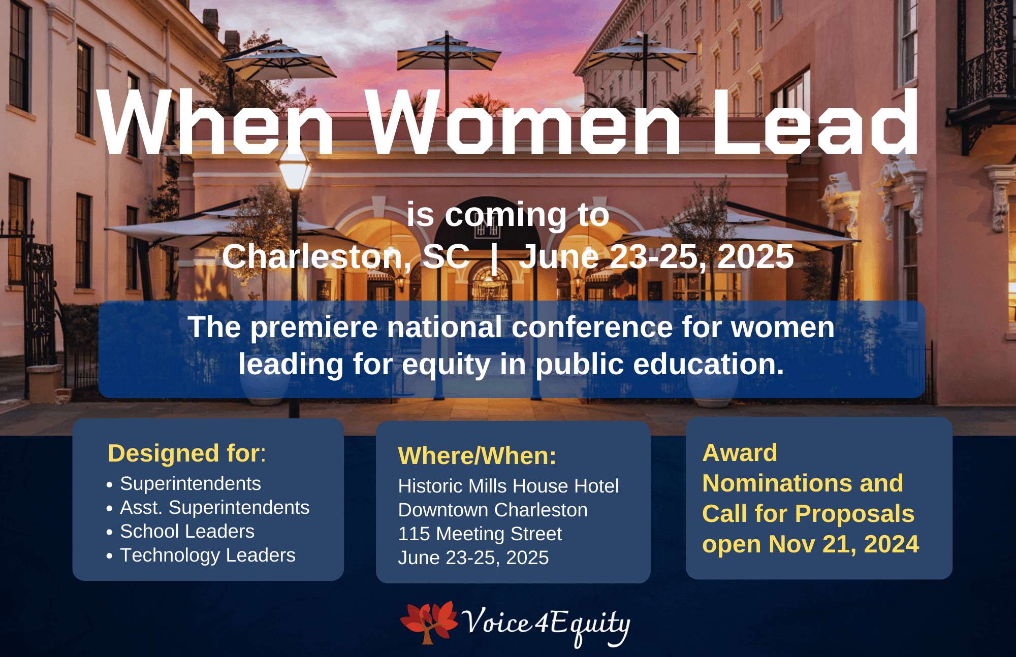 When Women Lead 2025 is Coming to Charleston South Carolina June 23-25, 2025