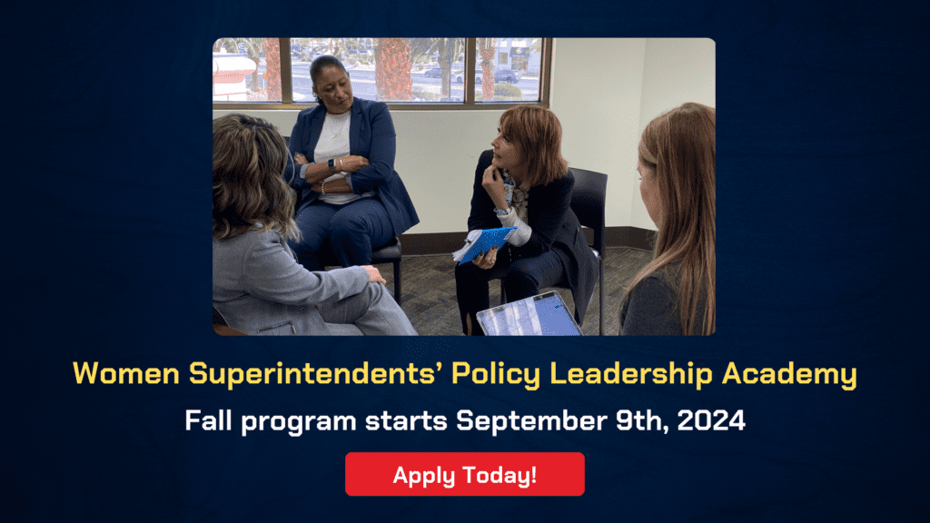 The Voice4Equity Women Superintendents' Policy Leadership Academy is a program designed to empower policy voice and expertise.