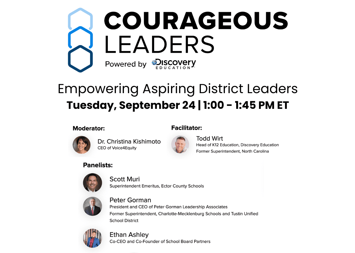 Christina Kishimoto moderates Courageous Leaders hosted by Discovery Education